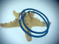 Nappa-Armband in blau mit poliertem Magnetverschluss - 33cm