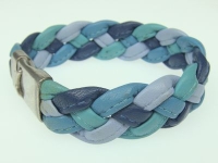 Geflochtenes Nappaleder-Armband in maritimen Farben mit...