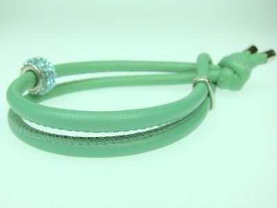 Nappaleder-Armband in Jade mit Knoten-Schlaufenverschluss