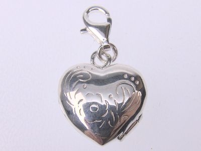 Charm-Anhänger 925 Silber - Herz zum Öffnen