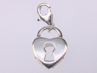 Charm-Anhänger 925 Silber - Herzschloss