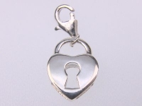 Charm-Anhänger 925 Silber - Herzschloss