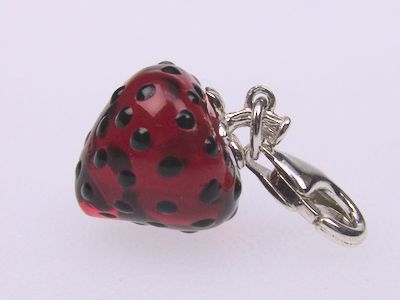 Charm-Anhänger 925 Silber - Erdbeere