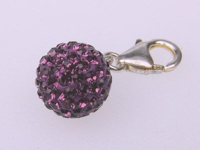 Charm-Anhänger 925 Silber - Glassteine Amethyst