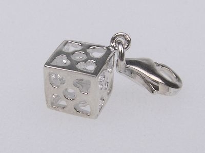 Charm-Anhänger 925 Silber - Würfel