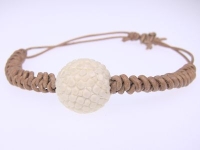 Armband aus Känguruleder mit Rochenkugel (16mm) -...