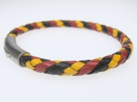Rindsleder-Armband geflochten in Deutschland-Farben mit...