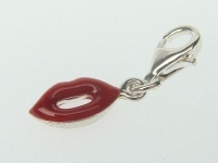 Charm-Anhänger 925 Silber - Rote Lippen