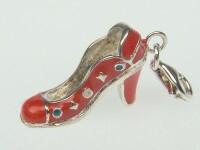 Charm-Anhänger 925 Silber - Pumps rot